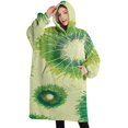 thumbnail image 1 of Oversized Wearable Blanket Hoodie,Green Tie Dye Pattern Sherpa Blanket Hoodie with Super Pockets,Super Warm Fuzzy Pullover for Women & Men, 1 of 6