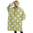 thumbnail image 1 of Oversized Wearable Blanket Hoodie,Green White Checkerboard Checkered Pattern Sherpa Blanket Hoodie with Super Pockets,Super Warm Fuzzy Pullover for Women & Men, 1 of 6