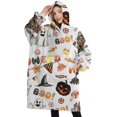 thumbnail image 1 of Oversized Wearable Blanket Hoodie,Halloween Decoration Pattern Sherpa Blanket Hoodie with Super Pockets,Super Warm Fuzzy Pullover for Women & Men, 1 of 6