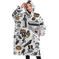 thumbnail image 1 of Oversized Wearable Blanket Hoodie,Halloween Pattern Sherpa Blanket Hoodie with Super Pockets,Super Warm Fuzzy Pullover for Women & Men, 1 of 6
