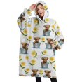 thumbnail image 1 of Oversized Wearable Blanket Hoodie,Highland Cow Bucket Flower Pattern Sherpa Blanket Hoodie with Super Pockets,Super Warm Fuzzy Pullover for Women & Men, 1 of 6