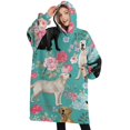 thumbnail image 1 of Oversized Wearable Blanket Hoodie,Labrador Dogs with Pioneer Flower Sherpa Blanket Hoodie with Super Pockets,Super Warm Fuzzy Pullover for Women & Men, 1 of 6
