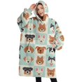 thumbnail image 1 of Oversized Wearable Blanket Hoodie,Lovely Dog Breeds Sherpa Blanket Hoodie with Super Pockets,Super Warm Fuzzy Pullover for Women & Men, 1 of 6