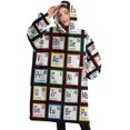 thumbnail image 1 of Oversized Wearable Blanket Hoodie,Math Equations Science Icons Blue Pattern Sherpa Blanket Hoodie with Super Pockets,Super Warm Fuzzy Pullover for Women & Men, 1 of 6