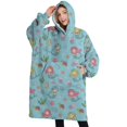 thumbnail image 1 of Oversized Wearable Blanket Hoodie,Mermaid Sea Creature Pattern Sherpa Blanket Hoodie with Super Pockets,Super Warm Fuzzy Pullover for Women & Men, 1 of 6