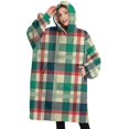 thumbnail image 1 of Oversized Wearable Blanket Hoodie,Multi Color Checkerboard Checkered Pattern Sherpa Blanket Hoodie with Super Pockets,Super Warm Fuzzy Pullover for Women & Men, 1 of 6