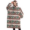 thumbnail image 1 of Oversized Wearable Blanket Hoodie,Multicolor Christmas Tree Pattern Sherpa Blanket Hoodie with Super Pockets,Super Warm Fuzzy Pullover for Women & Men, 1 of 6