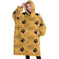 thumbnail image 1 of Oversized Wearable Blanket Hoodie,Paw Prints and Bones Sherpa Blanket Hoodie with Super Pockets,Super Warm Fuzzy Pullover for Women & Men, 1 of 6