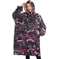 thumbnail image 1 of Oversized Wearable Blanket Hoodie,Pink Breast Cancer and Love Sherpa Blanket Hoodie with Super Pockets,Super Warm Fuzzy Pullover for Women & Men, 1 of 6
