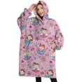 thumbnail image 1 of Oversized Wearable Blanket Hoodie,Pink Fairy Princess Pattern Sherpa Blanket Hoodie with Super Pockets,Super Warm Fuzzy Pullover for Women & Men, 1 of 6