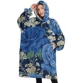 thumbnail image 1 of Oversized Wearable Blanket Hoodie,Pioneer Flower Floral Print Pattern Sherpa Blanket Hoodie with Super Pockets,Super Warm Fuzzy Pullover for Women & Men, 1 of 6