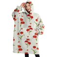 thumbnail image 1 of Oversized Wearable Blanket Hoodie,Pioneer Flower Floral Print Pattern Sherpa Blanket Hoodie with Super Pockets,Super Warm Fuzzy Pullover for Women & Men, 1 of 6