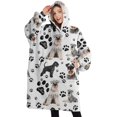 thumbnail image 1 of Oversized Wearable Blanket Hoodie,Schnauzer Dogs with Paw Sherpa Blanket Hoodie with Super Pockets,Super Warm Fuzzy Pullover for Women & Men, 1 of 6