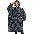 thumbnail image 1 of Oversized Wearable Blanket Hoodie,Spider Web Halloween Pattern Sherpa Blanket Hoodie with Super Pockets,Super Warm Fuzzy Pullover for Women & Men, 1 of 6