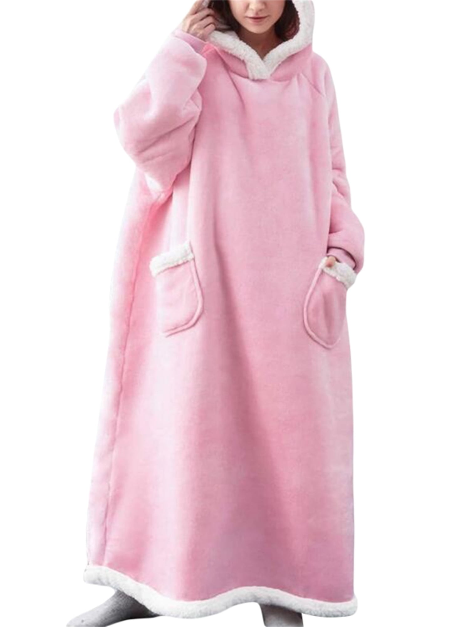 Oversized Wearable Blanket Hoodie Unisex Thick Blanket Sweatshirt for