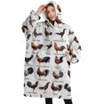 thumbnail image 1 of Oversized Wearable Blanket Hoodie,White Chicken Breed Pattern Sherpa Blanket Hoodie with Super Pockets,Super Warm Fuzzy Pullover for Women & Men, 1 of 6