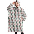 thumbnail image 1 of Oversized Wearable Blanket Hoodie,White Christmas Nutcracker Pattern Sherpa Blanket Hoodie with Super Pockets,Super Warm Fuzzy Pullover for Women & Men, 1 of 6