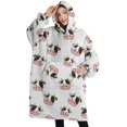 thumbnail image 1 of Oversized Wearable Blanket Hoodie,White Cow Head Pattern Sherpa Blanket Hoodie with Super Pockets,Super Warm Fuzzy Pullover for Women & Men, 1 of 6