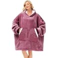 thumbnail image 1 of Oversized Wearable Blanket Sherpa Fleece Thick Warm Big Hooded Sweatshirt Blanket Hoodie Mother's Day Gifts for Adult Women Mom Girls Teenagers Men - Dark Pink, 1 of 7