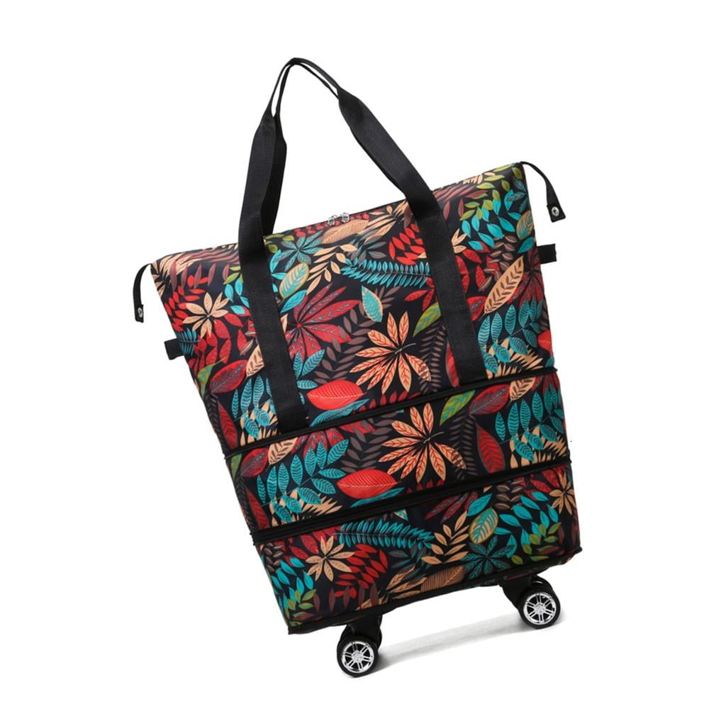 Oversized Wheeled Fitness Bag Double Compartment Water Resistant Oxfords Travel Luggage