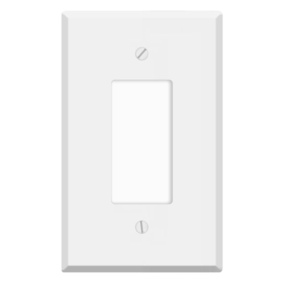 Oversized White Metal Outlet Covers, 1-Gang Rocker Switch 5.5" x 3.50" Jumbo Rocker Switch Wall Plate, Painted Metal, Corrosive Resistant, Matching Screws Included