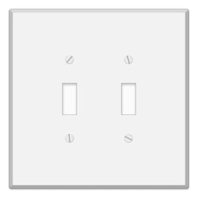 Oversized White Metal Outlet Covers, 2-Gang Toggle Switch Wall Plate, 5.5" x 5.50" Jumbo Toggle Switch Wall Plate, Painted Metal, Corrosive Resistant, Matching Screws Included