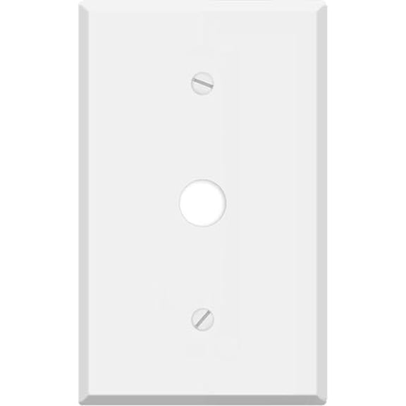 Oversized White Metal Wall Plate, 1-Gang Outlet Cover With 5/8'' Center Hole, Jumbo Wall Plate 5.5" x 3.50", Corrosive Resistant, White Painted Metal, Matching Screws, Made in USA