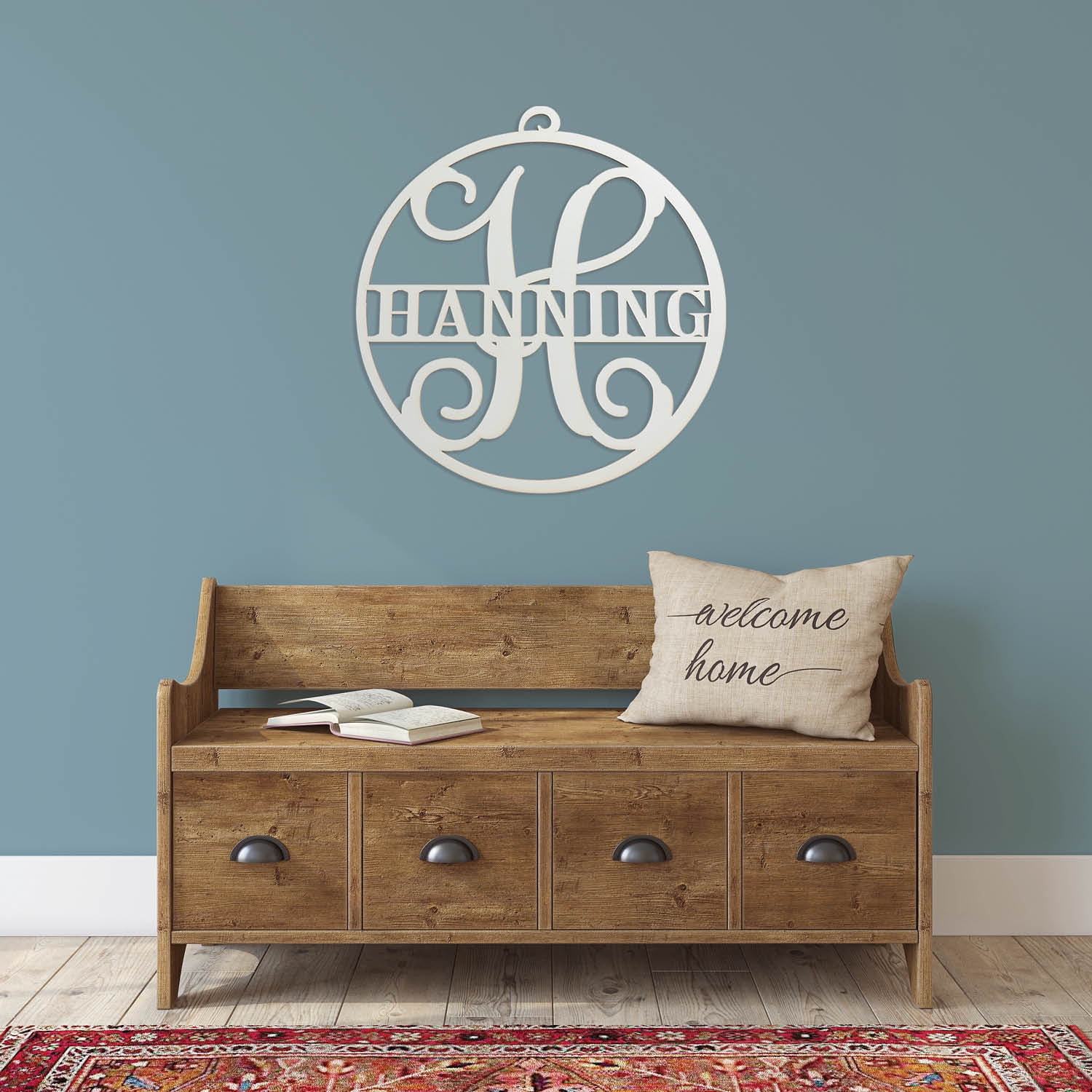 Oversized White Wood Initial