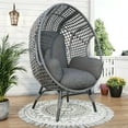 thumbnail image 1 of TQKVIPI Oversized Wicker Egg Chair Outdoor Indoor,Patio Lounge Chair with Thicken Cushions & Durable Steel Frame, Egg Basket Chair 500lbs Capacity for Garden, Backyard, Porch,Bedroom (Grey-Plaid), 1 of 7