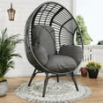thumbnail image 1 of TQKVIPI Oversized Egg Chair Outdoor Indoor,Patio Lounge Chair with Thicken Cushions & Durable Steel Frame, Egg Basket Chair 500lbs Capacity for Garden, Backyard, Porch,Bedroom (Black-Regular), 1 of 10