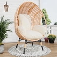 thumbnail image 1 of TQKVIPI Oversized Wicker Egg Chair Outdoor Indoor,Patio Lounge Chair with Thicken Cushions & Durable Steel Frame, Egg Basket Chair 500lbs Capacity for Garden, Backyard, Porch,Bedroom (Beige-Plaid), 1 of 11