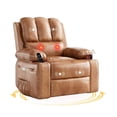 thumbnail image 1 of Oversized Wide Power Recliner Chair - 360° Rocker Swivel Recliner with Heat and Massage, PU Leather Large Recliner for Adults, Comfortable Lazy Boy with 1.5X Sponge Filling for Living Room, 1 of 8