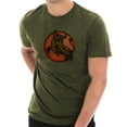 thumbnail image 1 of Oversized Wild Bull Circular Logo Cotton Short Sleeve Graphic Shirt - Army Green XL, 1 of 4