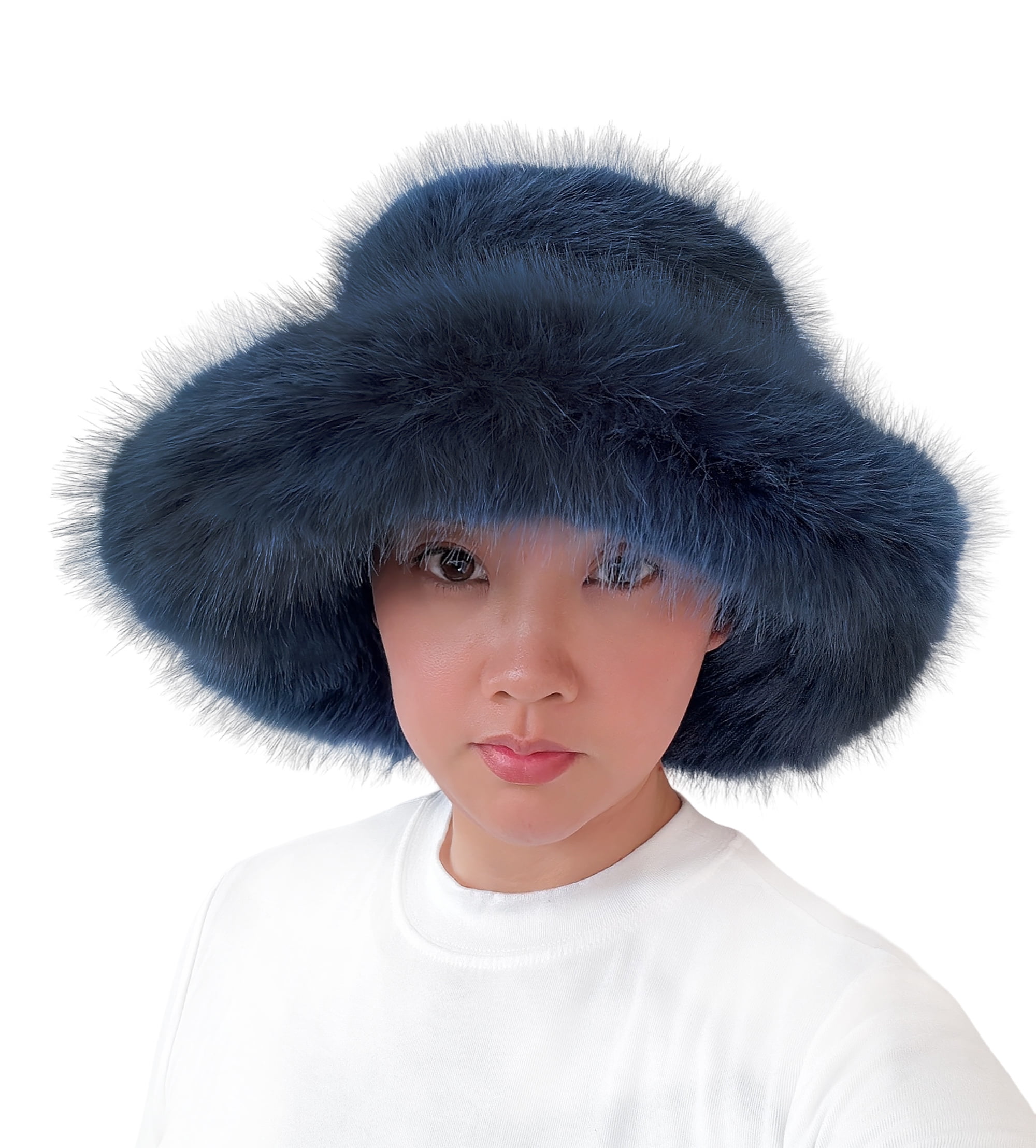 Oversized Winter Faux Fur Bucket Hat for Women - Long Pile  display picture 2