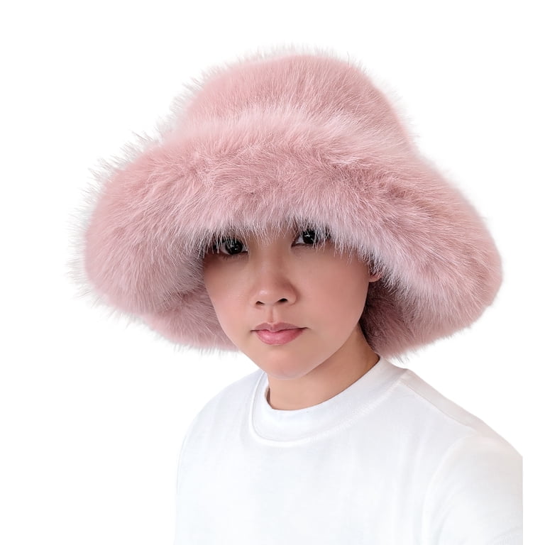 Oversized Winter Faux Fur Bucket Hat for Women - Long Pile  display picture 1