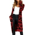 thumbnail image 1 of Oversized Women's Leopard Print Cardigan with Front Opening, 1 of 9