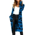 thumbnail image 1 of Oversized Women's Leopard Print Cardigan with Front Opening, 1 of 9