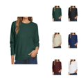 thumbnail image 1 of Oversized Women's Sweater – Casual Crewneck Long Sleeve Lightweight Knit Pullover Top with Chest Pocket, Loose Fit Cozy Fashion Layer, 1 of 5