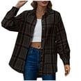 thumbnail image 1 of Oversized Womens Flannel Plaid Soft Flannel Button Down Shirt Roll Up Long Sleeve Flannel Plaid Shirt Blouses Women Black,XL, 1 of 6