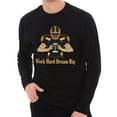 thumbnail image 1 of Oversized Work Hard Dream Big Graphic Design Unisex Ring Spun Cotton Premium Long Sleeve T-Shirt - Black XL, 1 of 4