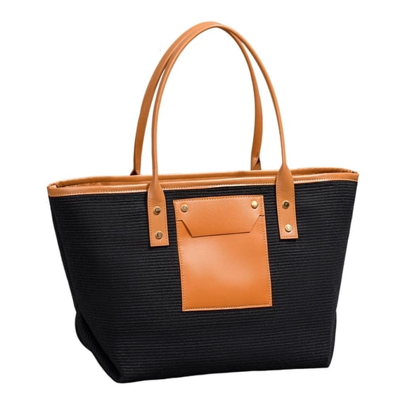 Oversized Woven Handbag For Women Multipurpose Travel Shoulder Bag Vacation Top Handle Purse With Comfortable Strap