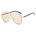 thumbnail image 1 of Oversized Wrap Around Retro Sunglasses for Women Classic Shield One Piece Frame Pilot Aviator Big Sunnies UV Protection Metal Frame Designer Shades, 1 of 1