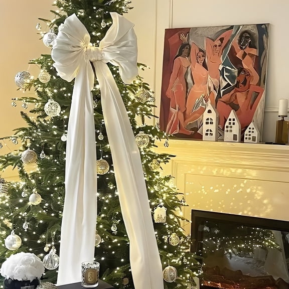 Oversized Wrinkle-Free Velvet Ribbon Bow,Large Velvet Christmas Tree Topper Bow,Giant Big Velvet Bow for Christmas Tree Topper Wall Mantle Indoor Party Wedding Backdrops,Valentines Xmas Decoration,A