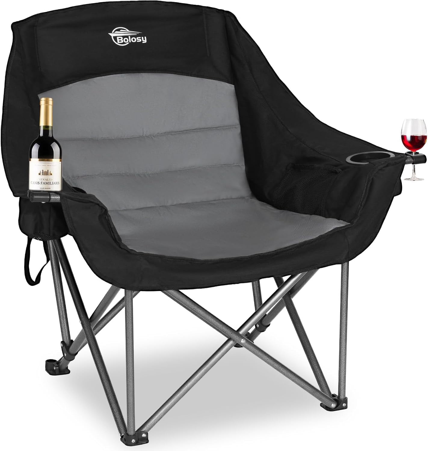 ALISH Portable Camping Chairs Set Of 2 | Lightweight Folding Chairs With Wooden Handle For Lawn, Beach, Travel