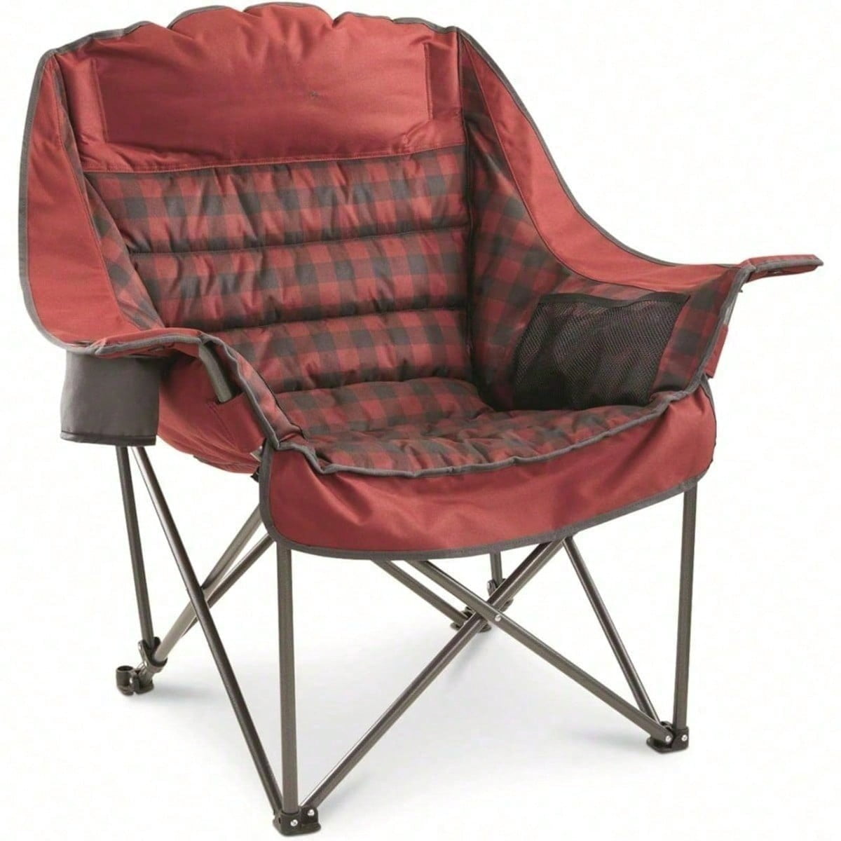 Oversized XL Padded Camping Chair, Portable, Folding, Large Camp Lounge ...