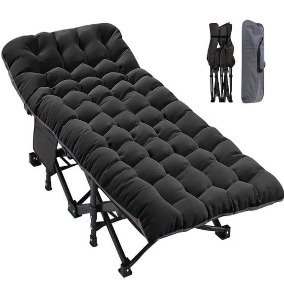 Oversized XXL Camping Cot for Adults, Heavy Duty 900LBS Folding Bed 78"x32" with Mattress Pad, Portable Outdoor Cot with Carry Bag for Car Camping, Tent, RV, Guest Room