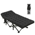 thumbnail image 1 of Oversized XXL Folding Camping Cot, 78" L x 32" W x 18" H Comfortable Sleeping Cots with Steel Tube and Carry Bag, Portable Travel Cots with Double Layer Oxford for Home, Office and Outdoor Beach, 1 of 5