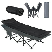 WEIDIORME Oversized Folding Camping Cot with Mattress, Heavy Duty Portable Cot, Carry Bag