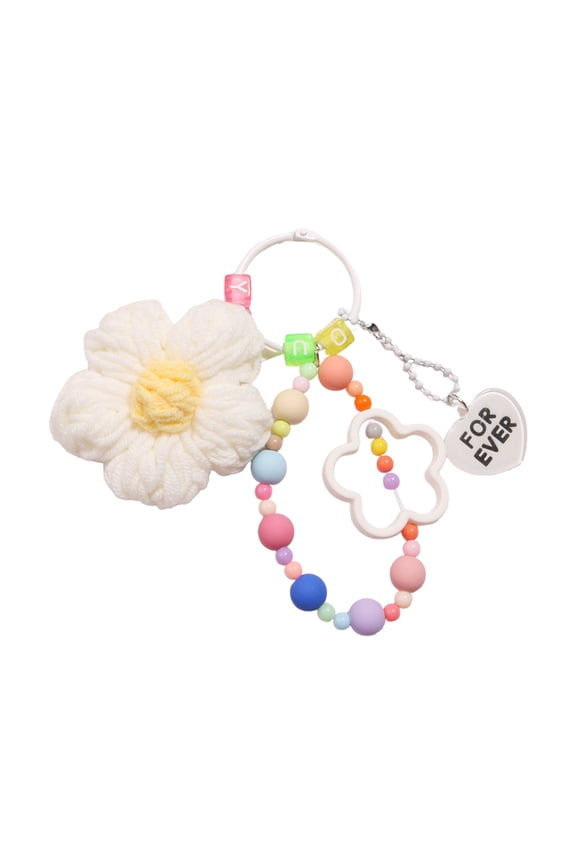 Oversized Yarn Five Keychain Metal Hook Vibrant Acrylic Charm For Bag Keys Accessory