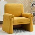 thumbnail image 1 of Oversized Yellow Accent Chair, Comfy Single Armchair with Thick Cushions & Armrests, Modern Upholstered Living Room & Bedroom Reading Chair, 1 of 7